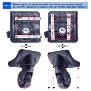 Replacement Luggage Wheel Repair Suitcase Bag Parts Spinner Wheels Casters a Pair（W149,2 pcs)