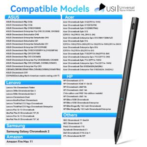 Chromebook USI 2.0 Stylus for Lenovo Duet 3 Chromebook Ideapad Pen, 4096 Level Pressure Sensitive Pencil for Lenovo Chromebook Duet, ASUS Chromebook, HP Chromebook X360, Google Pixel Tablet,Black