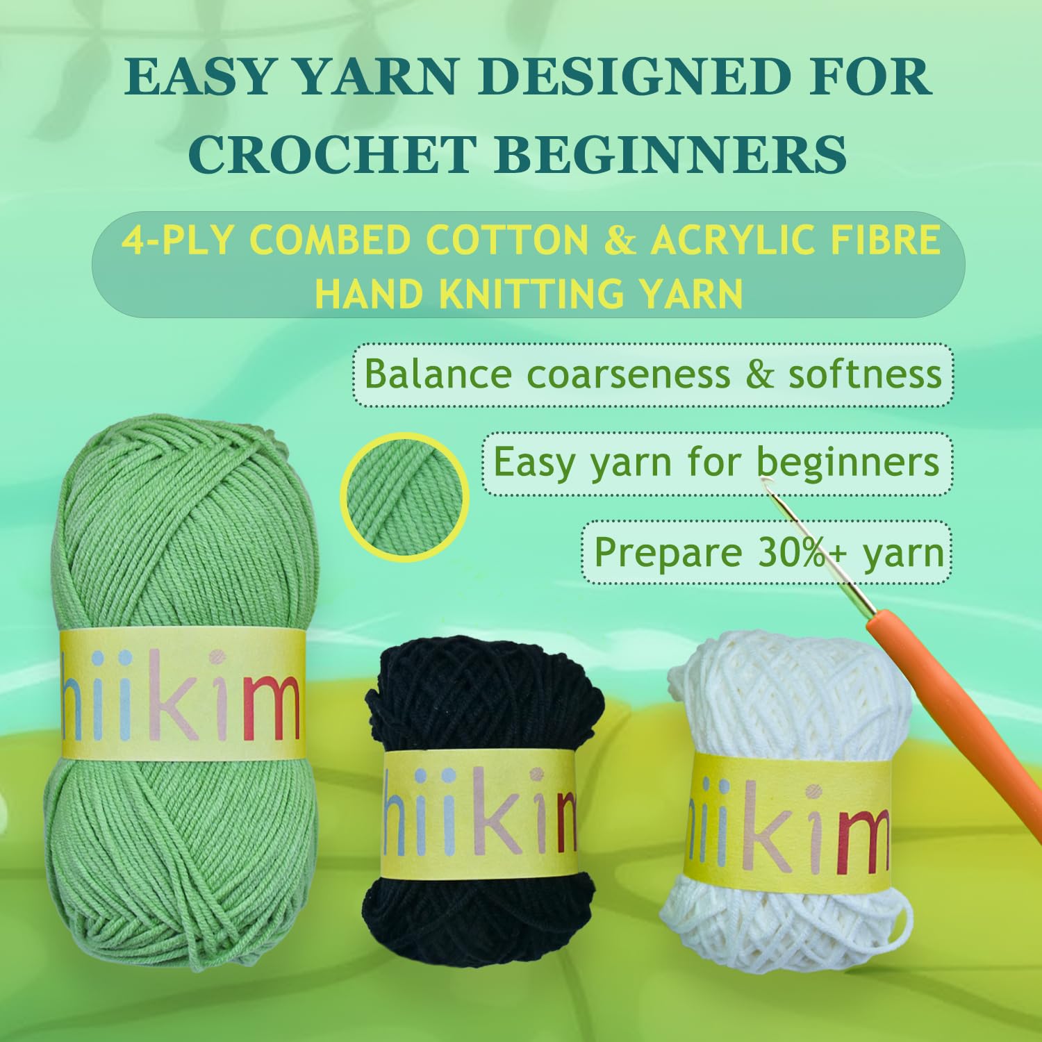 Chiikimu Crochet Kit for Beginners, Amigurumi Crochet Starter Kit with Step-by-Step Video Tutorial, Beginner Crochet Kit for Kids Adults Learn to Crochet Animals Kit, Frog Brothers (50%+ Extra Yarns)