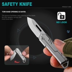 VIFUNCO Keychain Knife, D2 Folding Pocket Knife for Men, CNC Key Knife/Box Cutter Knife for Women, Small Pocket Knives for EDC, Gifts for Dad husband Him