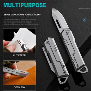 VIFUNCO Keychain Knife, D2 Folding Pocket Knife for Men, CNC Key Knife/Box Cutter Knife for Women, Small Pocket Knives for EDC, Gifts for Dad husband Him