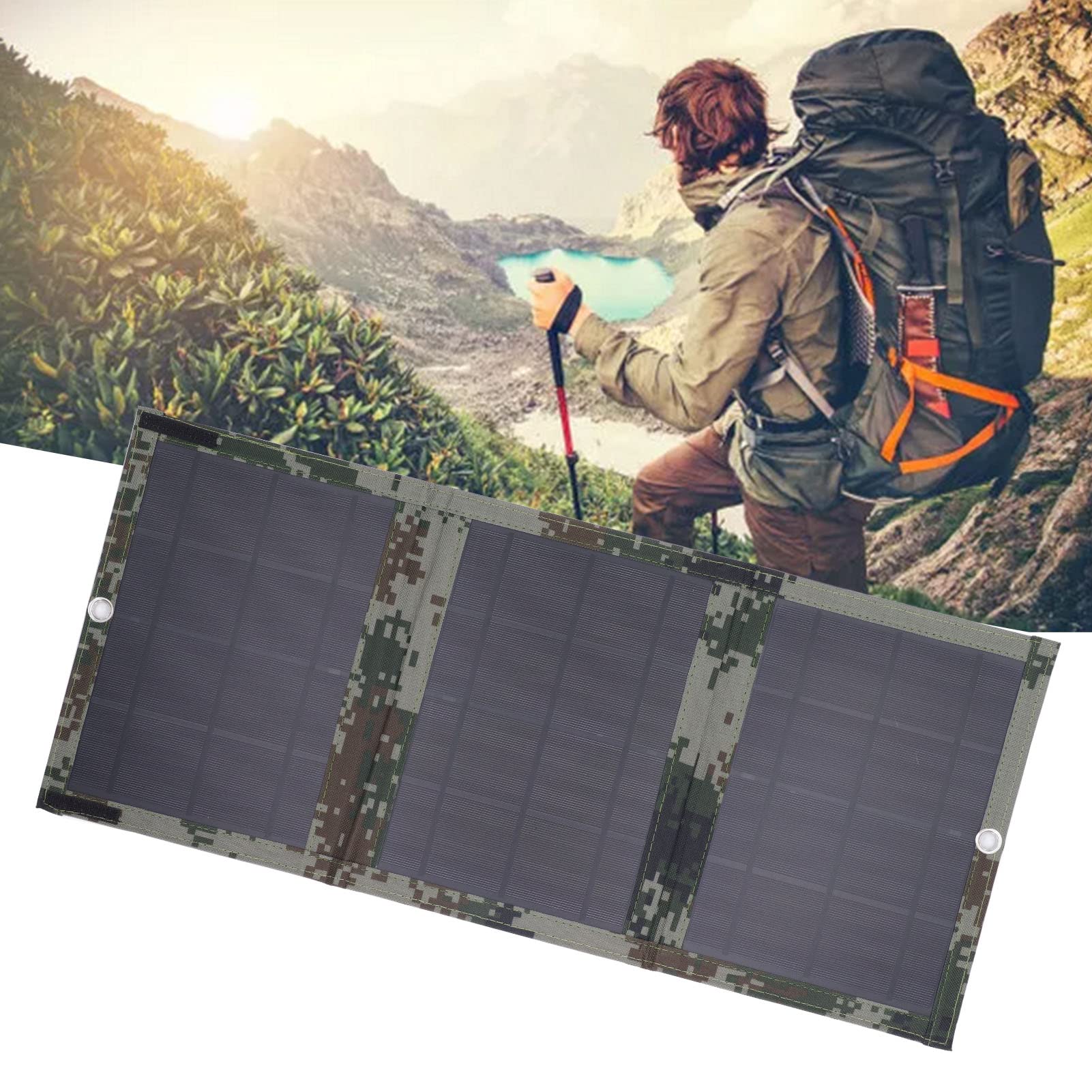 Folding Solar Charging Panel Foldable Panel Portable Solar Charger Panel 21W Lightweight Portable Space Saving Chargingadapter