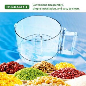 7-Cup Food Processor Work Bowl Compatible with Cuisinart DLC-10 Series,FP-631AGTX-1,NOTE:This bowl features 2 tabs on the top rim of the workbowl