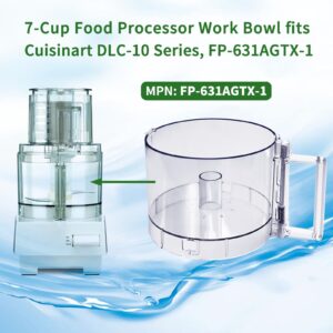 7-Cup Food Processor Work Bowl Compatible with Cuisinart DLC-10 Series,FP-631AGTX-1,NOTE:This bowl features 2 tabs on the top rim of the workbowl