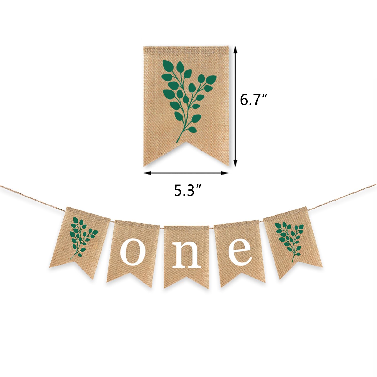 Greenery 1st Birthday Supplies Olive Green One Eucalyptus Leaves Burlap Bunting Banner Sage Green Balloon Tassel Nature Theme Party Decor