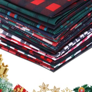 Preboun 100 Pcs 5 x 5 Inches Christmas Plaid Buffalo Check Fabric 25 Styles Buffalo Plaid Fabric Squares Polyester Fabric Scraps Quilting Squares for DIY Christmas Sewing Quilting Patchwork