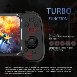 Wireless Controller for iPhone/Android/PC/iPad/Tablet/APPL Arcade MFi Games/Switch/PS4, Support Streaming on PS5/PS4/Xbox/PC Console, Cloud Gaming Gamepad Joystick - Turbo/6-Axis Gyro/Dual Motors