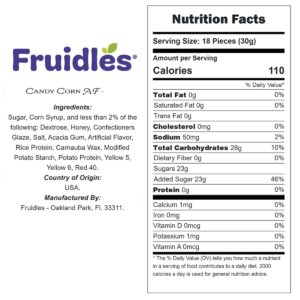 Fruidles Halloween Candy Corn Treats, Fun & Festive Holiday Snacking, Nut-Free, Dairy-Free (4oz Bag)