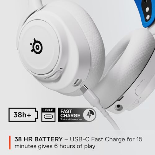 SteelSeries Arctis Nova 7P Wireless Multi-Platform Gaming Headset — Neodymium Magnetic Drivers — 2.4GHz + Bluetooth — 38Hr USB-C Battery — Gen2 AI Mic — PlayStation, PC, Switch, VR, Mobile - White