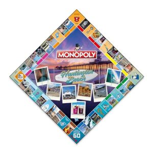 MONOPOLY Board game - Huntington Beach Edition: 2-6 Players Family Board Games for Kids and Adults, Board Games for kids 8 and up, for Kids and Adults, Ideal for Game Night