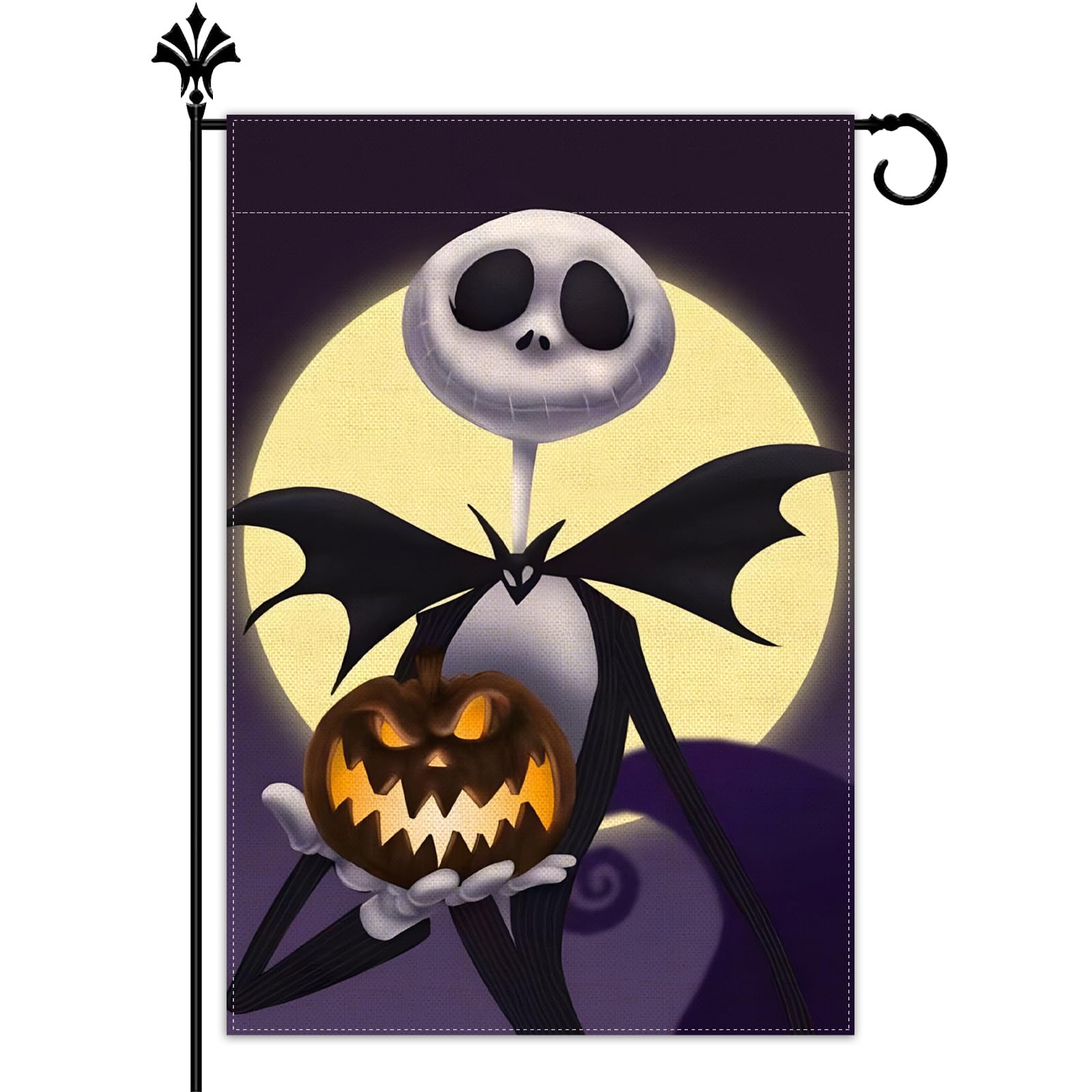 Vohado The Nightmare Before Christmas Garden Flag Jack Skellington Halloween Decoration Pumpkin Double Sized Yard Sign Outdoor Decor