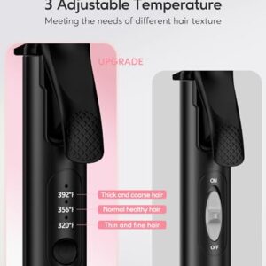 Travel Curling Iron Dual Voltage, 1 Inch Mini Curling Iron Travel Size with 3 Adjustable Temp, Ceramic Mini Hair Curler with Keratin&Argan Oil Infuse, Travel Size Curling Iron with Storage Bag