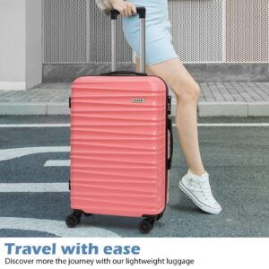 MIAZIB Suitcases with Wheels Luggage sets 3 Piece Large Suitcase with Spinner Wheels Clearance Luggage sets Suitcases for Women Hard Carry on Luggage Rolling Luggage set (Pink)