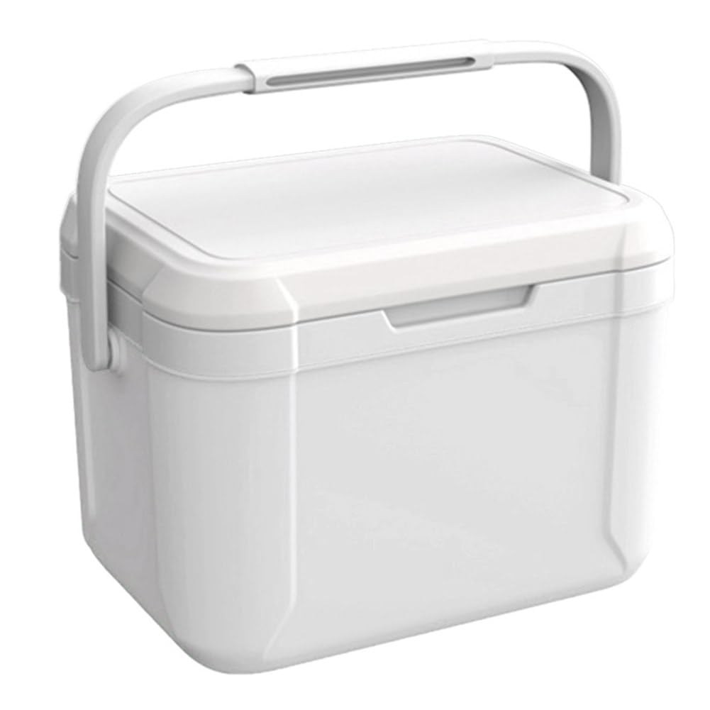 Camping Cooler Insulated Portable Cooler Ice Retention Hard Cooler with Heavy Duty Handle for Lunch Beach Drink Beverage Travel Camping Picnic Car Trips (White-5qt)