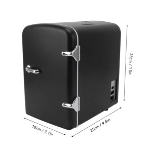 Diydeg Mini Fridge, 4L 6 Can Portable Cooler and Warmer Small Refrigerator for Bedroom, Personal Skincare Fridge for Cosmetics, Beverage, Foods, Dorm, Travel & Car, DC12V AC100-240V (US