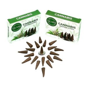 Cannabis Scented Incense Cones - Total 20 Cone Incense - Dual Pack of 10 Insence Cones - Incense Cones Scented - Cone Incense Scents - Insense Cones - Incent Cone