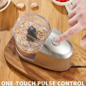 1.5-Cup One-Touch Electric Food Chopper, 100W Mini Food Processor Meat Grinder, Mix, Chop, Mince and Blend Vegetables, Fruits, Nuts, Meats, Stainless Steel Blade (Silver)