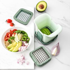 itelly green 2-in-1 french fry cutter - potato cutter for fries - potato french fry cutter - french fries cutter - vegetable cutter - food chopper manual hand - veggie cutter - vegetable chopper