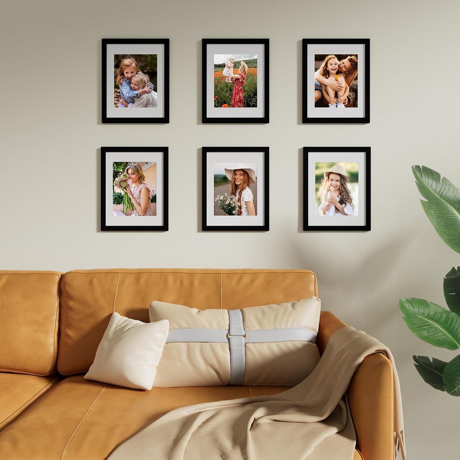 Vittanly 11x14 Picture Frames for Wall Set of 9, Display 8x10 Pictures with Mat or 11x14 without Mat, Collage Frames for Wall or Tabletop, Perfect for Home Décor, Black