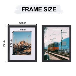 Vittanly 11x14 Picture Frames for Wall Set of 9, Display 8x10 Pictures with Mat or 11x14 without Mat, Collage Frames for Wall or Tabletop, Perfect for Home Décor, Black