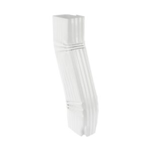 gutter downspout elbow style b (offset=3) zig zag elbows 2” x 3” white aluminum s-shape