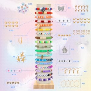 QUEFE 18000pcs, 180 Colors Clay Beads, Charm Bracelet Making kit with Letter Beads Charms, Polymer Heishi Beads for Jewelry, for Crafts Christmas Gifts