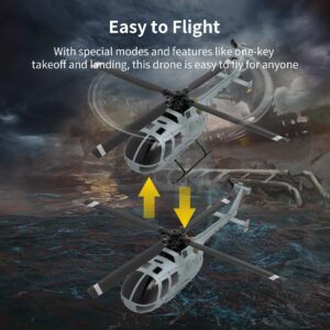 Remote Control Helicopter,4CH RC Helicopter RTF with Aileronless Design and 6-Axis Gyro, Modularized Battery, One-Key Takeoff/Landing, Altitude Hold, for Adults Gift