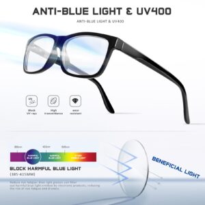 AIMISUV 5 Pack Reading Glasses for Women Men - Blue Light BlockingUV Filter Computer Readers,Anti Eyestrain Eyeglasses (Light Black, 1.50, x)