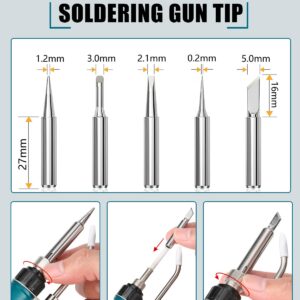 Cordless Soldering Iron Kit for Makita 18v LXT Battery,75W LED Digital Solder Iron Soldering Gun with 5pcs Tips,50g 0.04” Solder Wire for any Hobby Enthusiast (Battery not included)