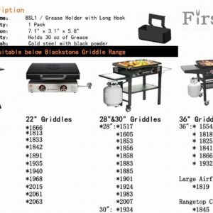 Firsgrill Professional Replacement Blackstone Griddle 17, 22, 28, 30 & 36 inches Grease Cup Foil Tray pan (BSL13)