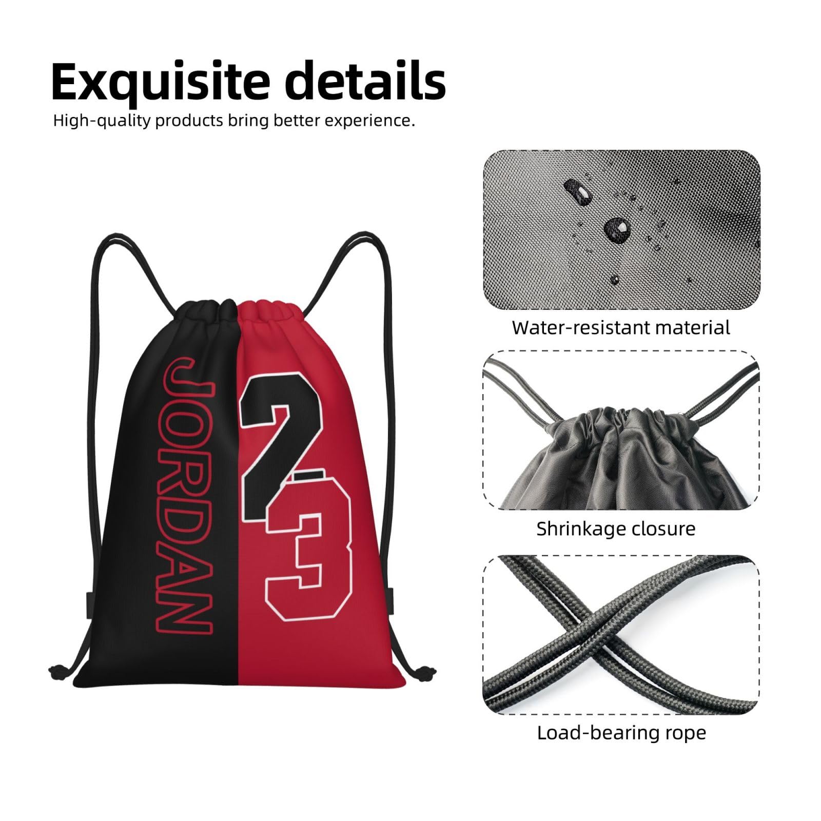 Number 23 Drawstring Backpack Sports Gym Bag Shopping Beach Sport Yoga Travel String Bag For Men Women