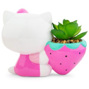 Toynk Sanrio Hello Kitty Strawberry 5-Inch Planter with Artificial Succulent