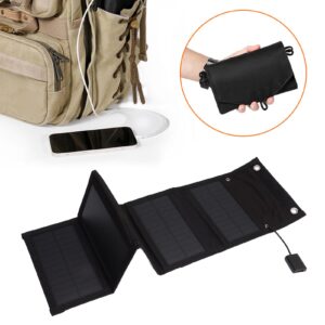 Solar Folding Bag Charger, Foldable Backpack Quick Charging Station IP65 Waterproof Portable Panel Power Bank for Outdoor