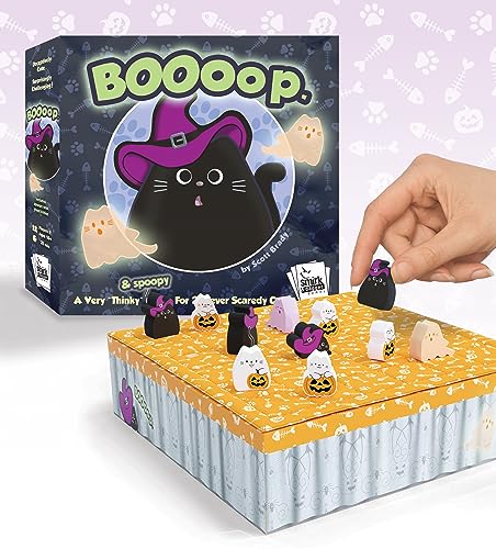 BOOoop by Smirk & Dagger: Adorable 2 Player Strategy Board Game, with 34 Cat and Kitten Pieces, Halloween Edition with New Ghost Cats, A Great Gift for Couples, Family, Adults and Kids Ages 10 and Up