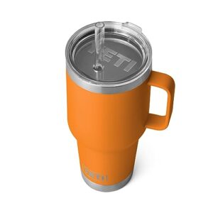 yeti rambler 35 oz tumbler with handle and straw lid, travel mug water tumbler, vacuum insulated cup with handle, stainless steel, king crab