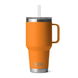 YETI Rambler 35 oz Tumbler with Handle and Straw Lid, Travel Mug Water Tumbler, Vacuum Insulated Cup with Handle, Stainless Steel, King Crab