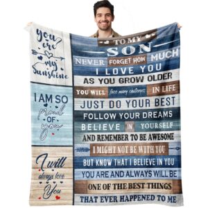 XALAZY Gifts For Son Blanket 60"X50", Son Gifts From Mom/Dad, Adult Son Gift Ideas, Birthday Gifts For Son, To My Son Gifts From Mom, Gifts For Son From Mom, Gifts For Adult Son, To My Son Gifts Throw