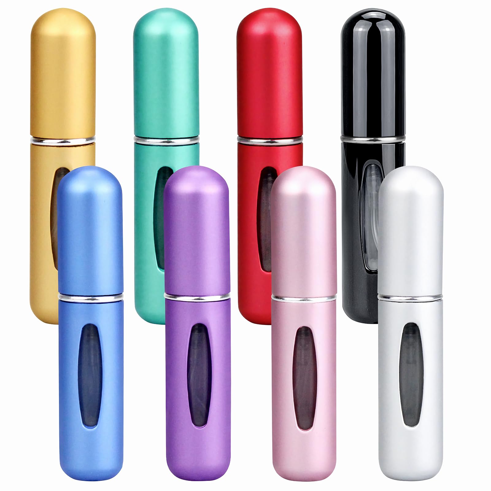 QMET Refillable Perfume Atomizer Travel,8Pcs 5ML Portable Mini Pocket Perfume Atomizer Bottle Spray for Women Mens Small Mister Spray Bottle for Travel Accessories