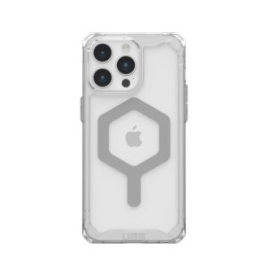 URBAN ARMOR GEAR UAG [Updated Ver] Compatible with iPhone 15 Pro Max Case 6.7" Plyo Ice/Silver Built-in Magnet Compatible with MagSafe Charging Rugged Anti-Yellowing Transparent Clear Protective Cover