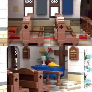 KAROYD Modular Winter Country Church Building Kit, Christmas Series Building Blocks Set (1,808PCS)