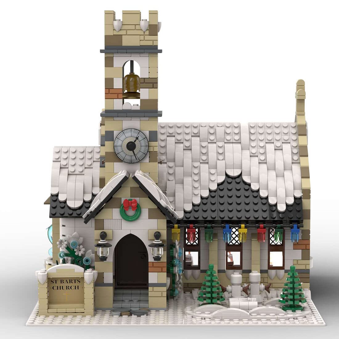 KAROYD Modular Winter Country Church Building Kit, Christmas Series Building Blocks Set (1,808PCS)