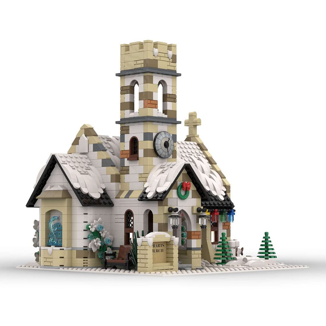 KAROYD Modular Winter Country Church Building Kit, Christmas Series Building Blocks Set (1,808PCS)