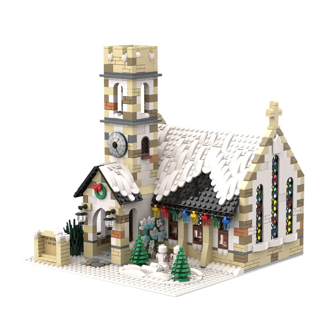 KAROYD Modular Winter Country Church Building Kit, Christmas Series Building Blocks Set (1,808PCS)