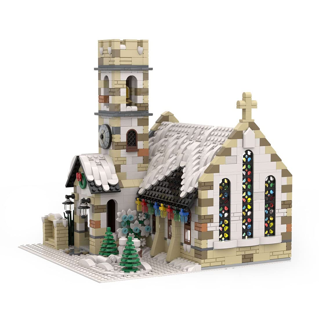 KAROYD Modular Winter Country Church Building Kit, Christmas Series Building Blocks Set (1,808PCS)