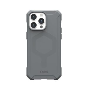 URBAN ARMOR GEAR UAG Case [Updated Version] Compatible with iPhone 15 Pro Max Case 6.7" Essential Armor Silver Built-in Magnet Compatible with MagSafe Charging Rugged Military Grade Protective Cover