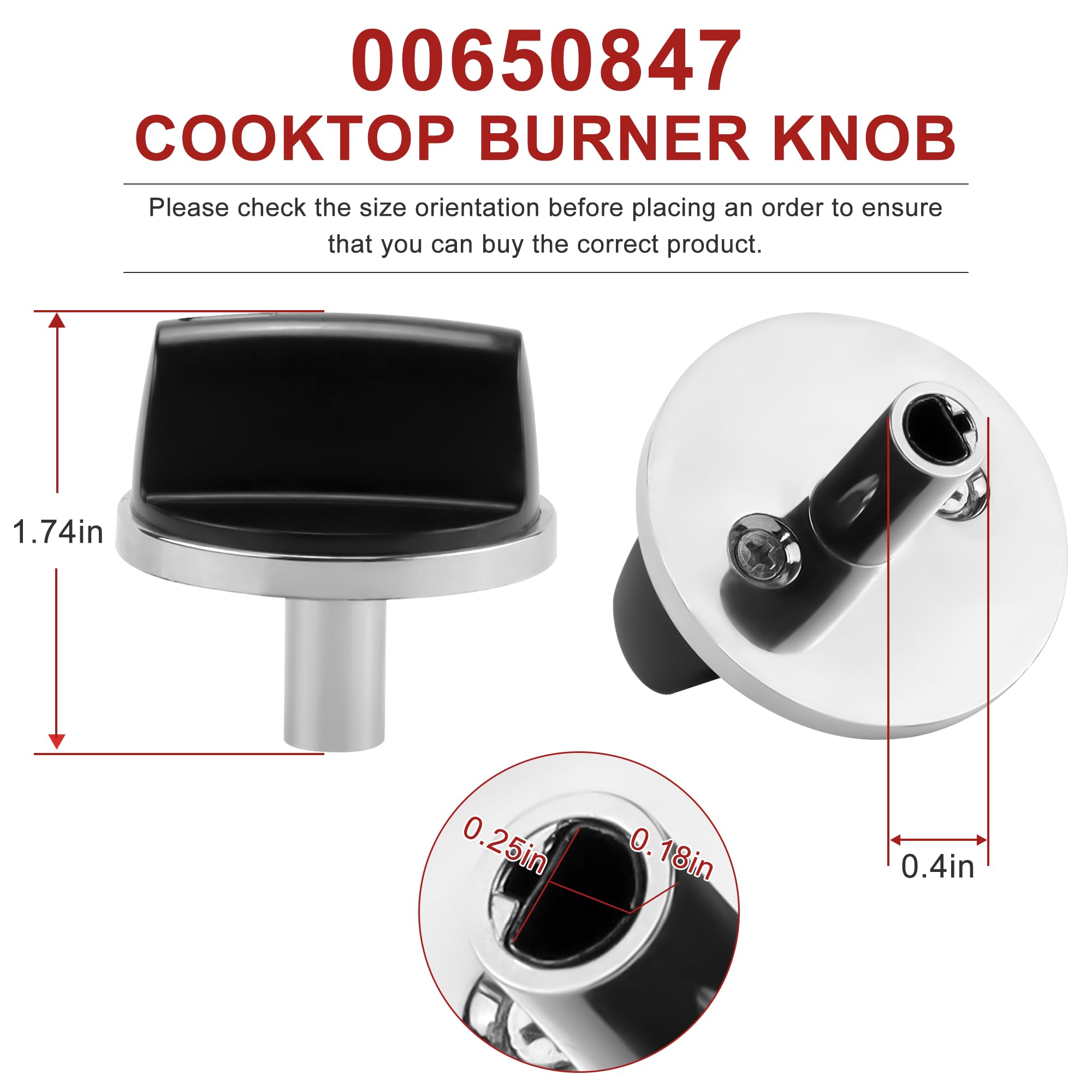 AMI PARTS 00650847 Knobs Cooktop Stove Knobs Fit for BOSCH Stove Knobs, Replace 00650847 650847 1999734 AH3480601 Range Oven Gas Stove Knobs (5 pcs)