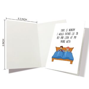 Nchigedy Funny Birthday Card for Husband Wife, Lovely Anniversary Card for Him Her, Humorous Love You Card, Romantic Valentines Day Card