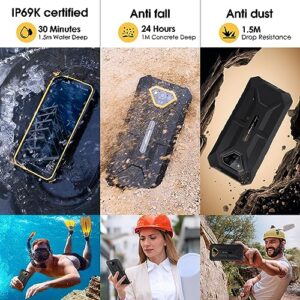 Ulefone Armor X13 Rugged Phone, 12+64GB, 50MP Rear Camera, 24MP Night Vision Camera, Android 13 OS Rugged Smartphone, 6.52” Screen, 6320mAh, NFC, GPS, Dual 4G Unlocked Phones- Orange