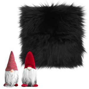 Sibba Fur Faux Locker Fabric Rug Polyester Yard Pre Cut Artificial Craft Costume Double Side Square Crafting Strips Liners Set Plush Precut Fluffy Cloth Photography Cosplay Outdoor(Black,30 cm)