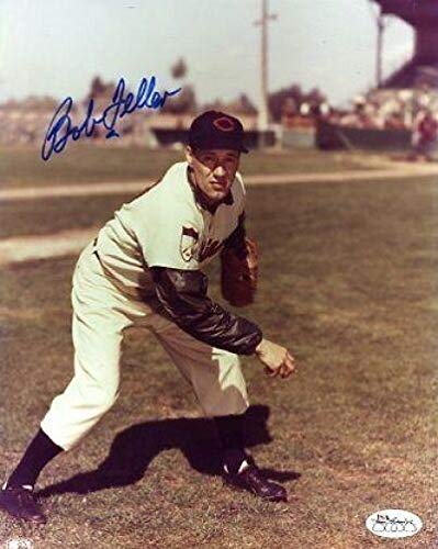 Bob Feller Signed Jsa Cert Sticker 8x10 Photo Autograph Authentic - Autographed MLB Photos